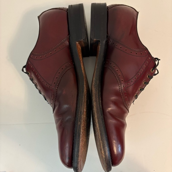 Sebago Men's Red /Burgundy Leather Lace Up Oxford Formal Dress Shoes Size 9 - Picture 7 of 11